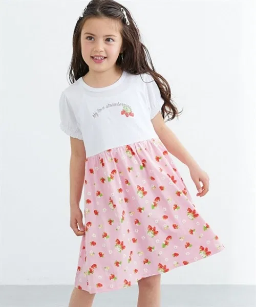 Детское платье для девочек с коротким рукавом, модель Design QUNTSTYLE, Pink