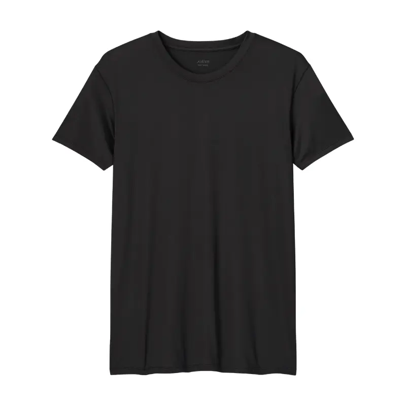 Футболка Uniqlo Airism Crew Neck Short Sleeved, черный — фото 2