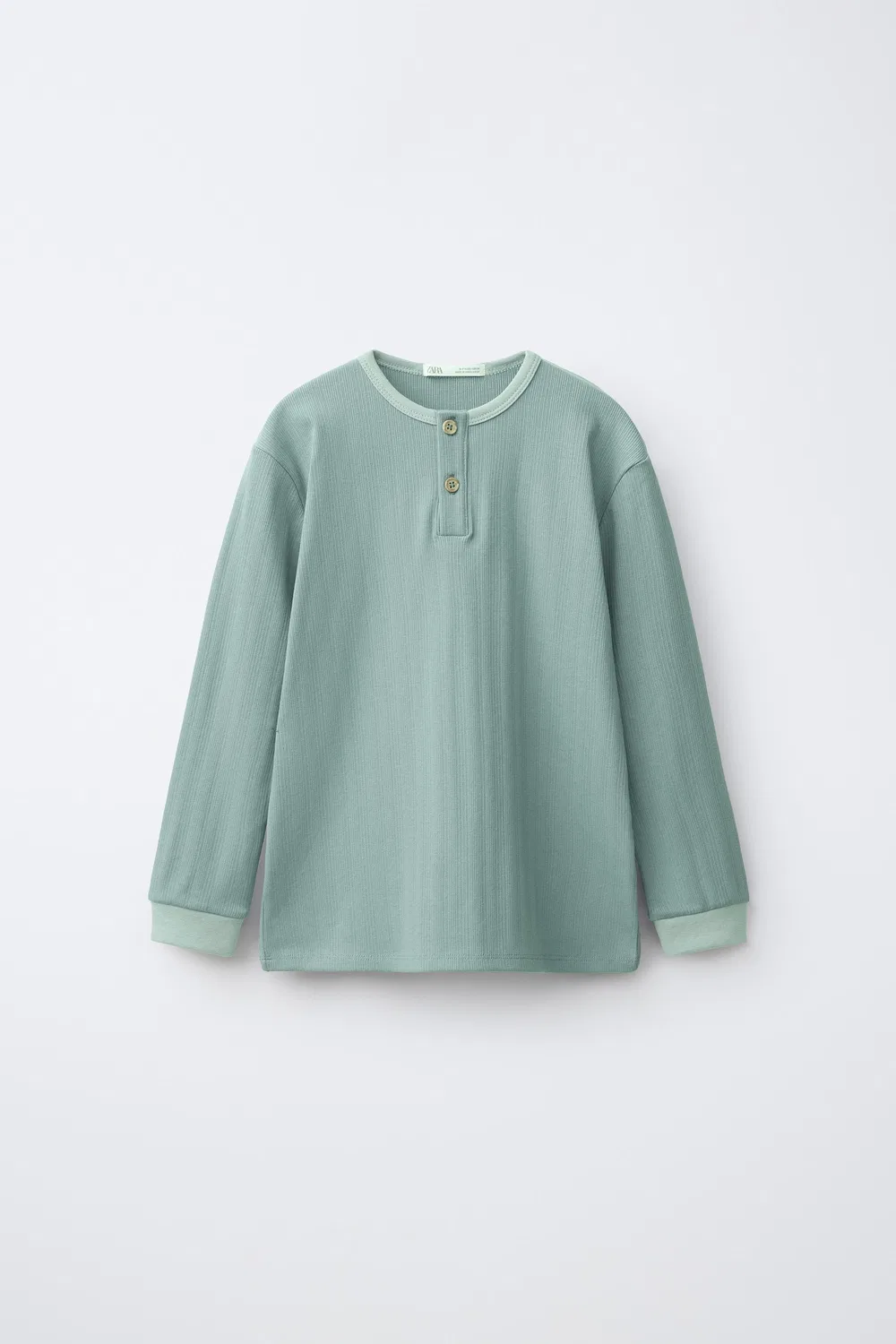 Пижама для детей, однотонная с текстурой, 6-14 лет ZARA, Green — фото 2