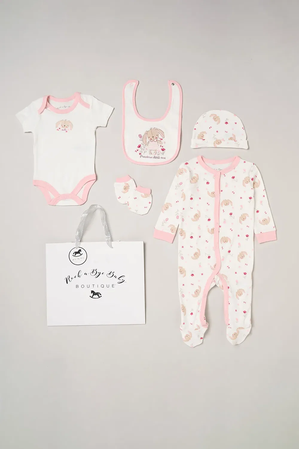 Детский комплект для новорожденного с принтом кролика Rock A Bye Baby, Cream