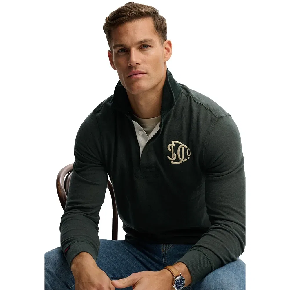Поло с длинным рукавом Vintage Athletic Rugby Superdry, зеленый — фото 3