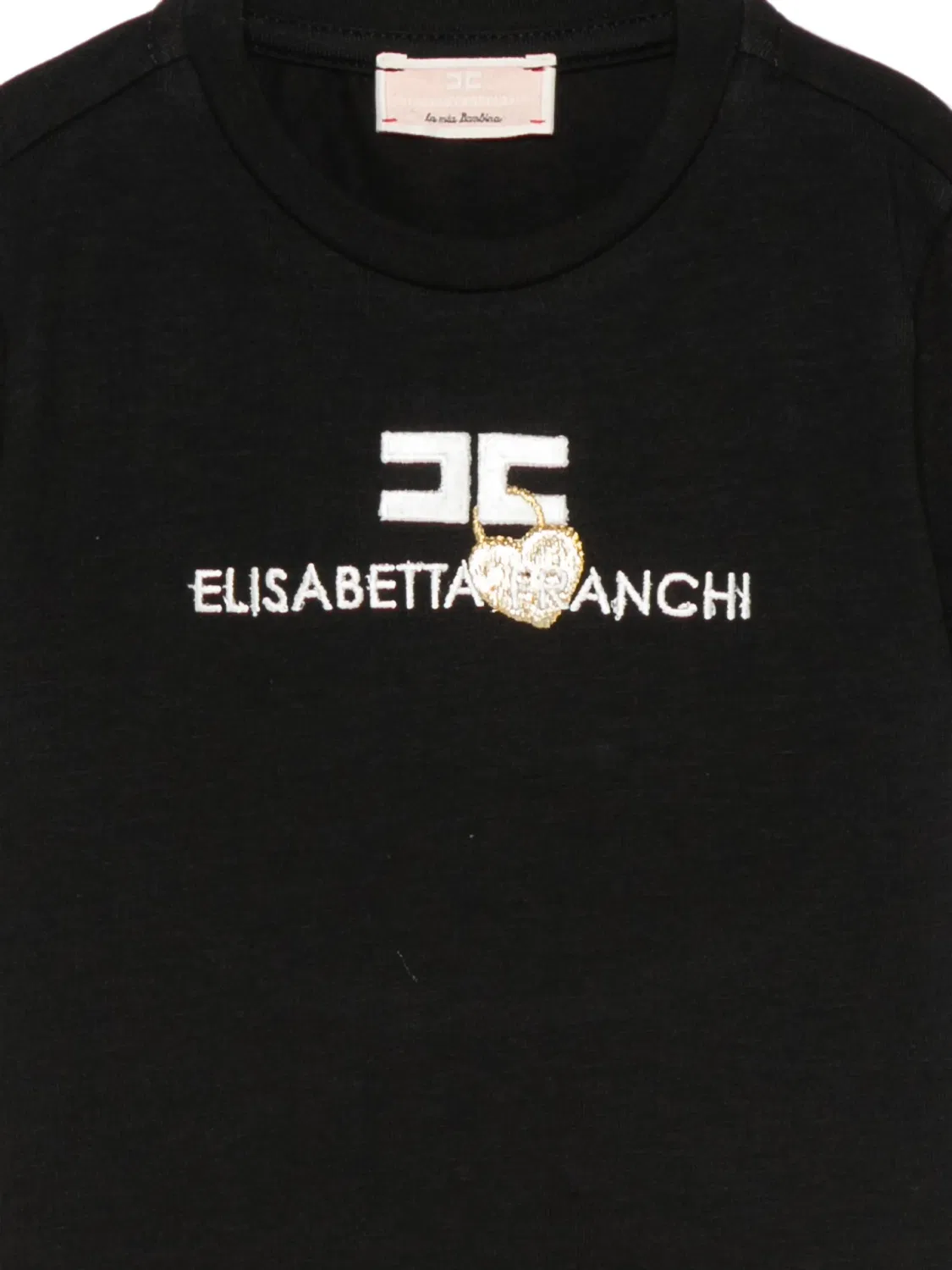 Футболка с вышивкой Elisabetta Franchi La Mia Bambina, черный — фото 3