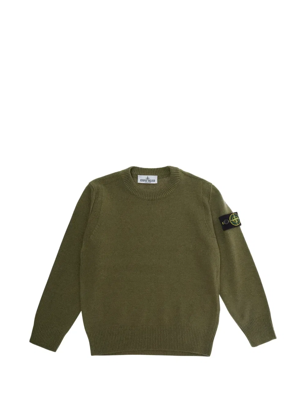 Свитер с заплатой-логотипом Compass Stone Island Junior, зеленый