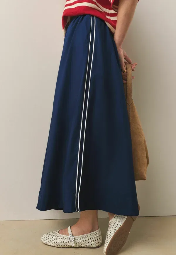 Юбка хлопковая Maxi Next, Navy blue, темно-синий — фото 3