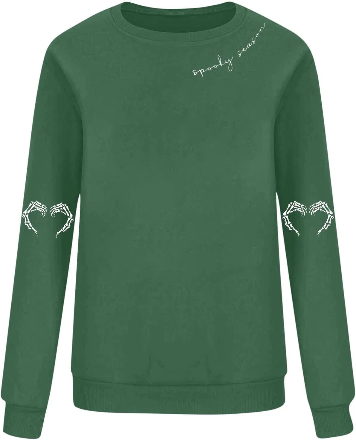 Женский свитшот с принтом привидения, Spooky Season, Dd Army Green — фото 4