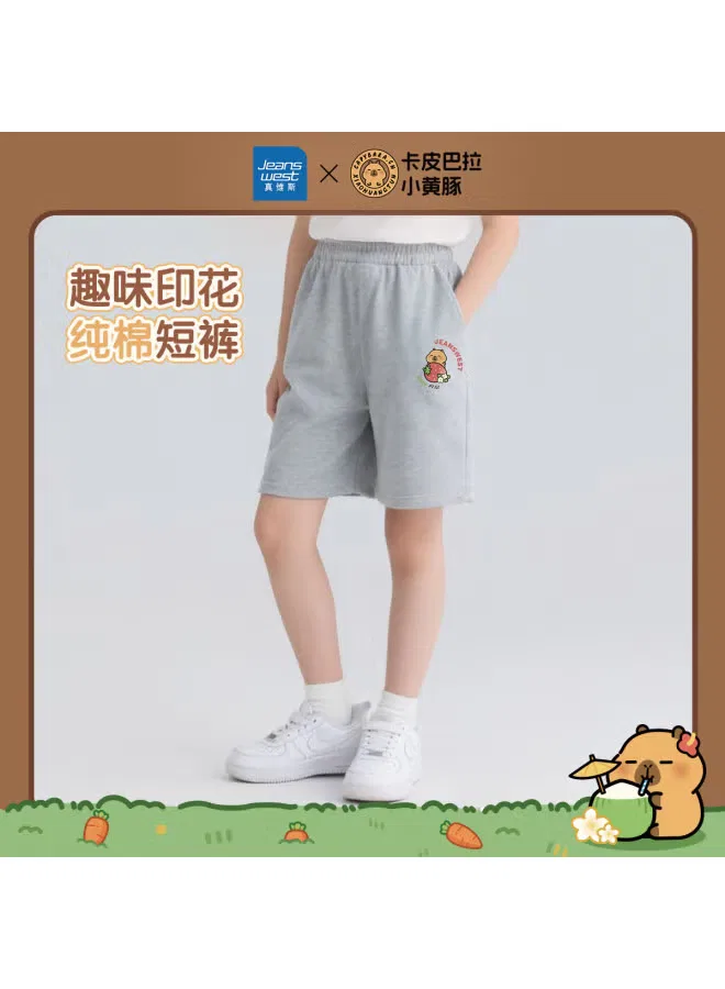 Шорты хлопковые с принтом Capybara x little yellow dolphin Jeanswest, серый — фото 2
