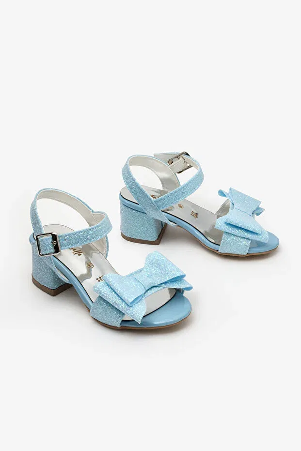 Детские туфли для девочек с бантом Le Mabelle, Blue