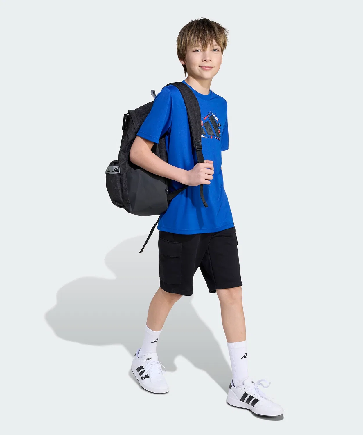 Детская футболка с принтом Climacool Camo Graphic T-Shirt Adidas, Blue — фото 4