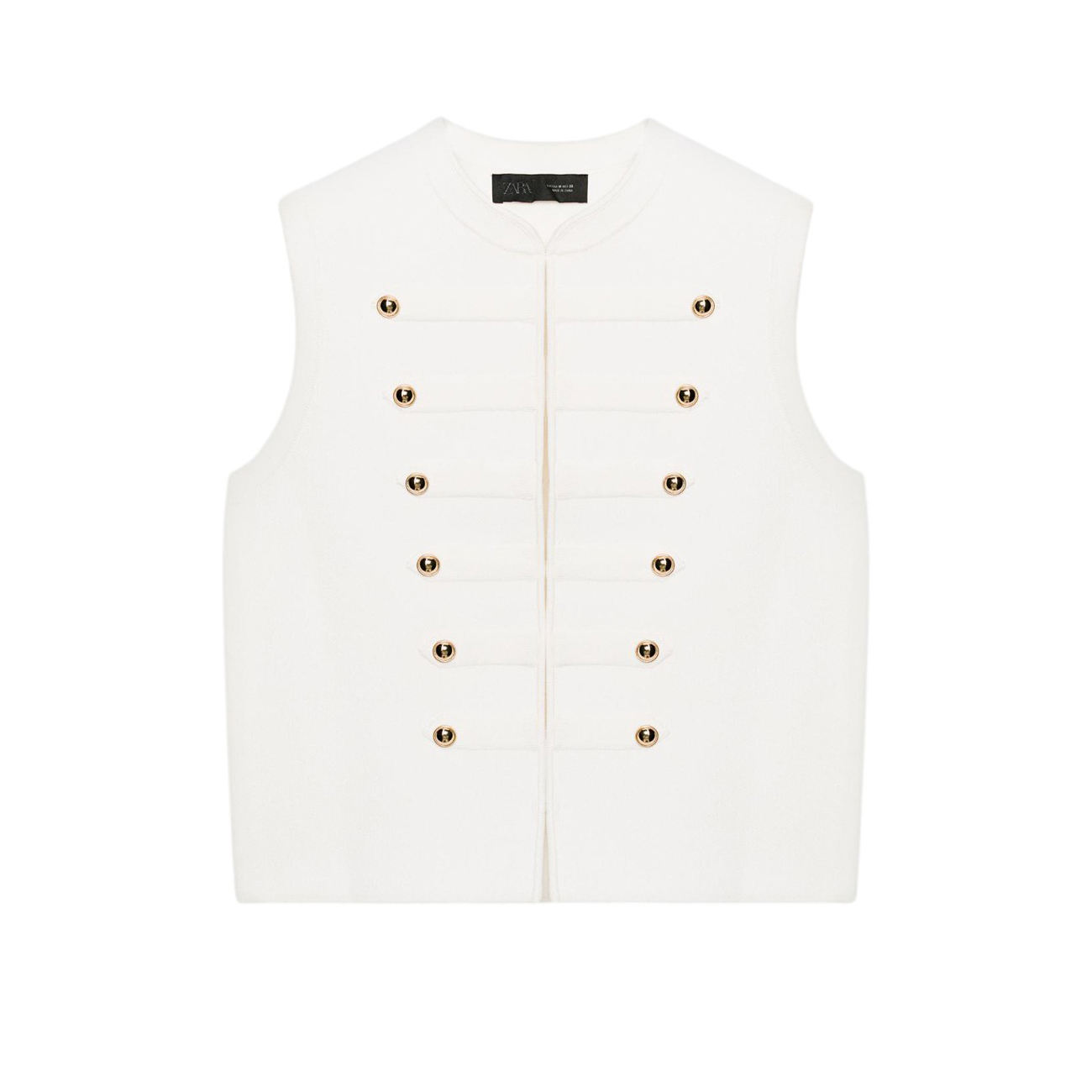Топ Zara Buttoned Waistcoat, белый