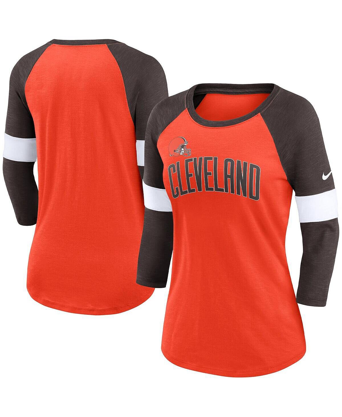 

Женская футболка cleveland browns с меланжевым оранжево-коричневым принтом football pride slub с рукавами 3/4 реглан Nike, мульти, Оранжевый, Женская футболка cleveland browns с меланжевым оранжево-коричневым принтом football pride slub с рукавами 3/4 рег