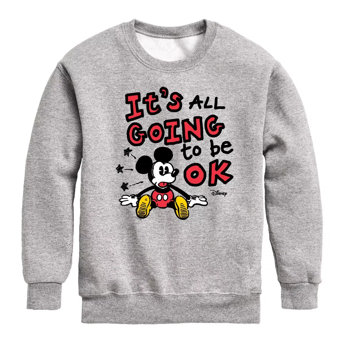 Детский свитшот с принтом Mickey Mouse Disney, Athletic Heather