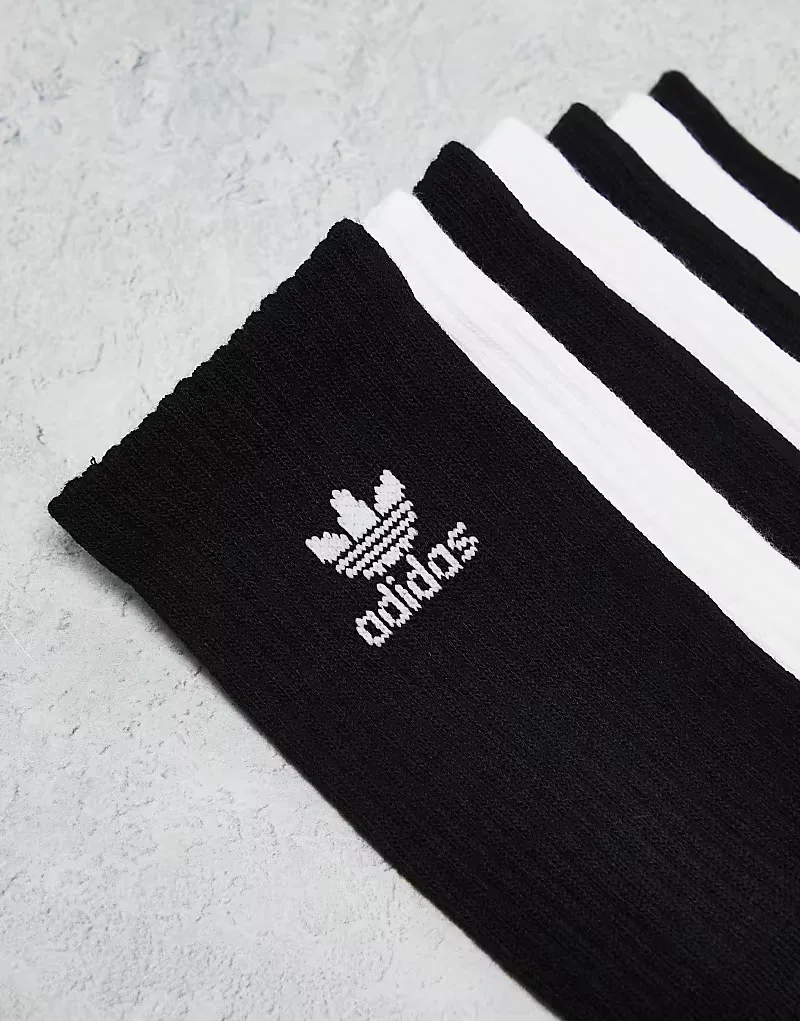 Носки высокие Trefoil 6 шт Adidas Originals, белый/черный — фото 3