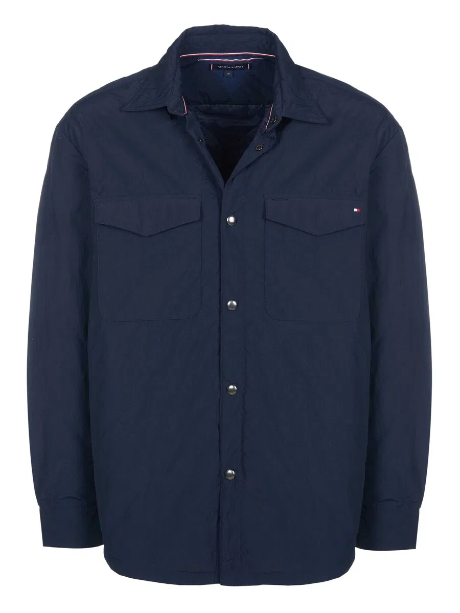Куртка Tommy Hilfiger Between-Season Jacket 'Tommy Hilfiger Jacke' темно-синего цвета