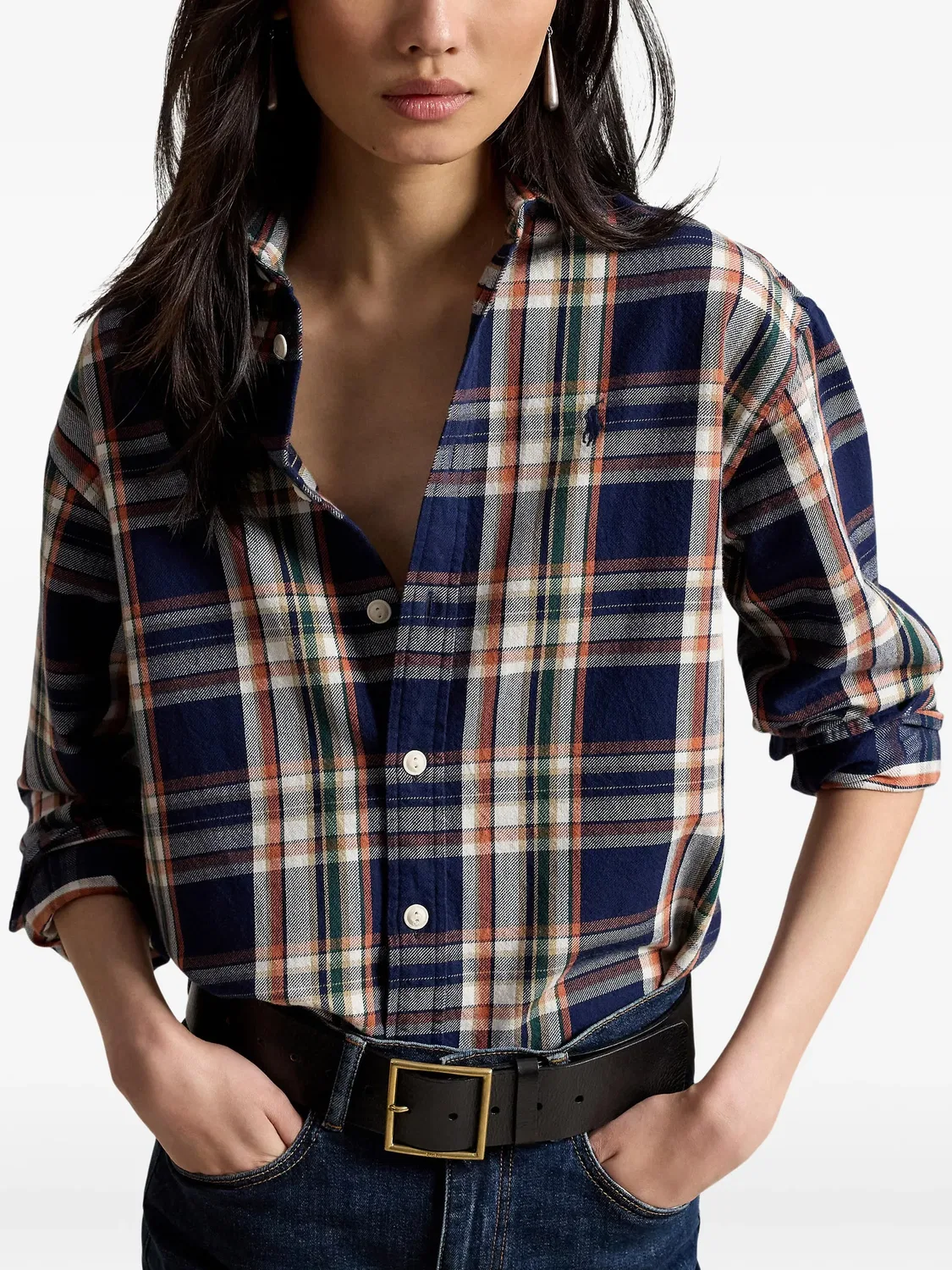 Рубашка в клетку Polo Ralph Lauren, синий — фото 3