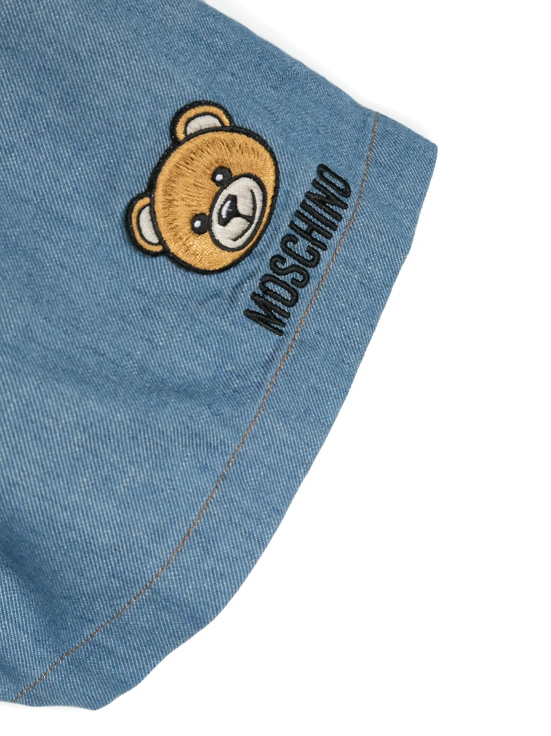 Игровой комбинезон с вышивкой медведя Moschino, голубой — фото 2