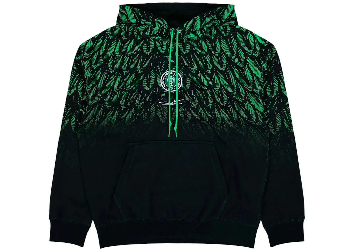 Мужская худи с принтом Nike Nigeria x Slawn Fleece Hoodie, Black