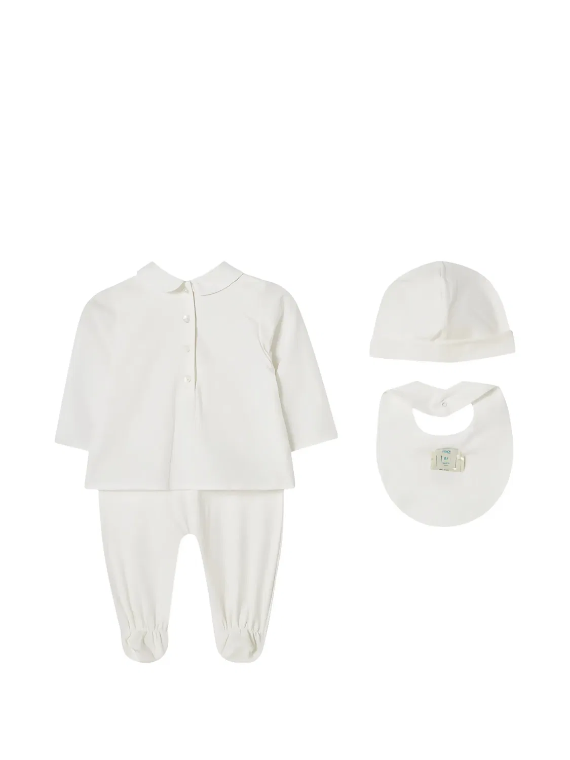 Комплект из топа и брюк с вышитым логотипом Fendi Kids, белый — фото 2
