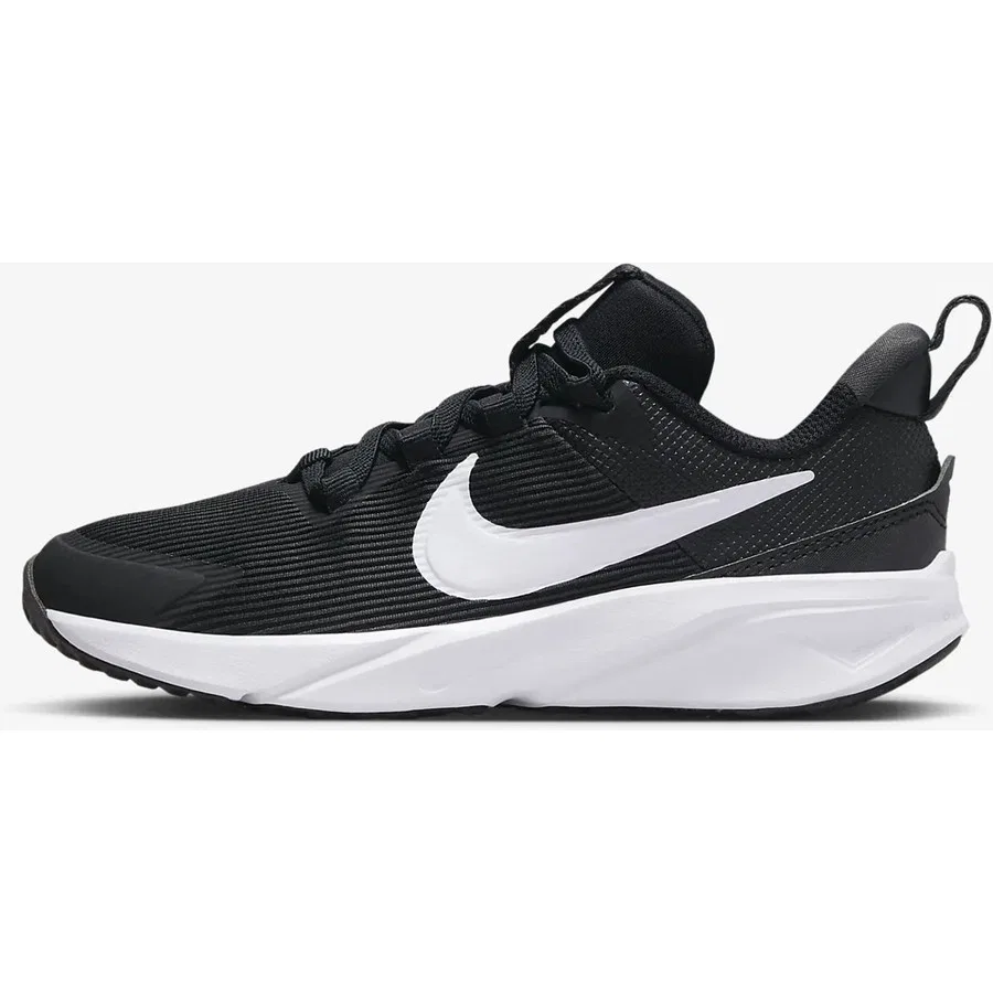 Кроссовки детские с длинным шнурком Nike Star Runner 4 NN, Черно-серо-серебристый