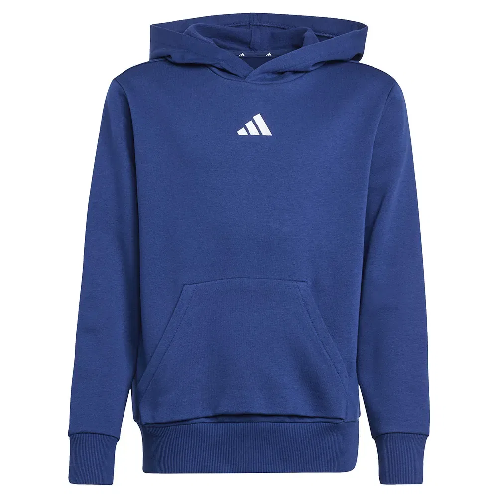 Детское худи для девочек с принтом Essentials Small Logo Adidas, Blue — фото 3