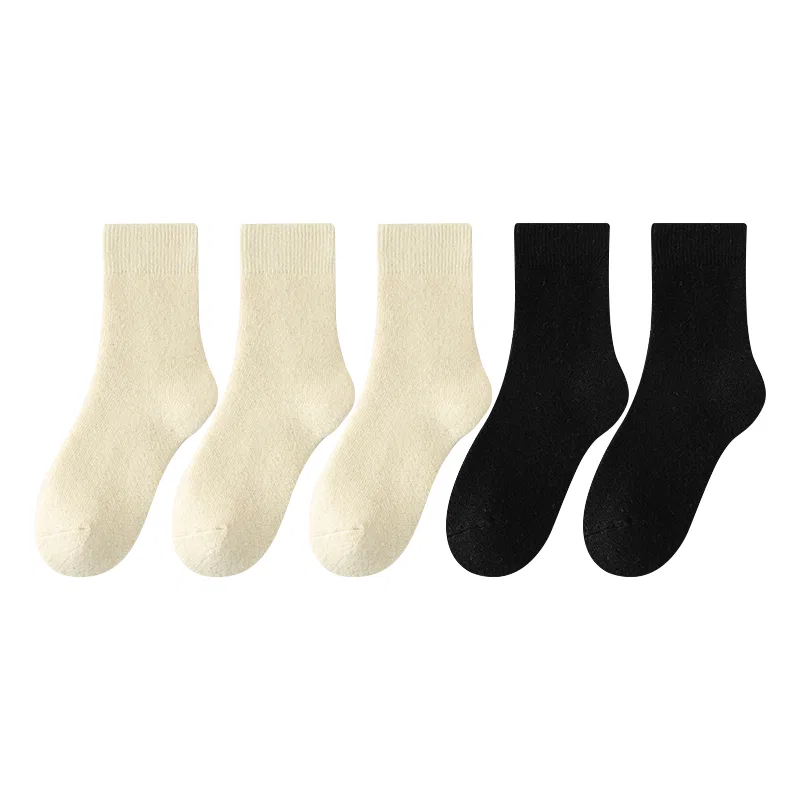 Детские носки-гольфы набор из 5 пар MIIOW, Milk White/Black
