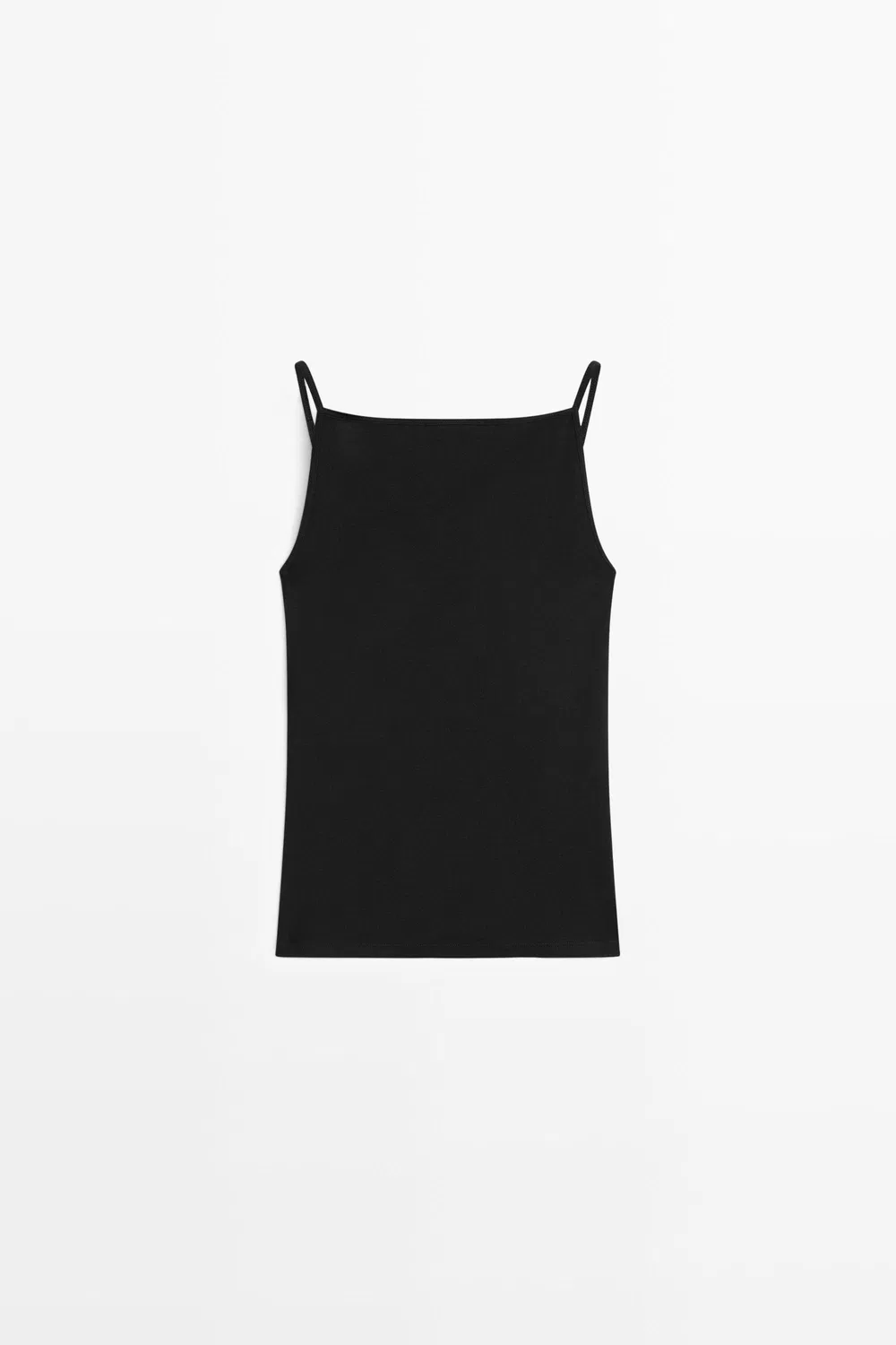 Топ-камисоль Massimo Dutti Cotton Blend, черный — фото 2