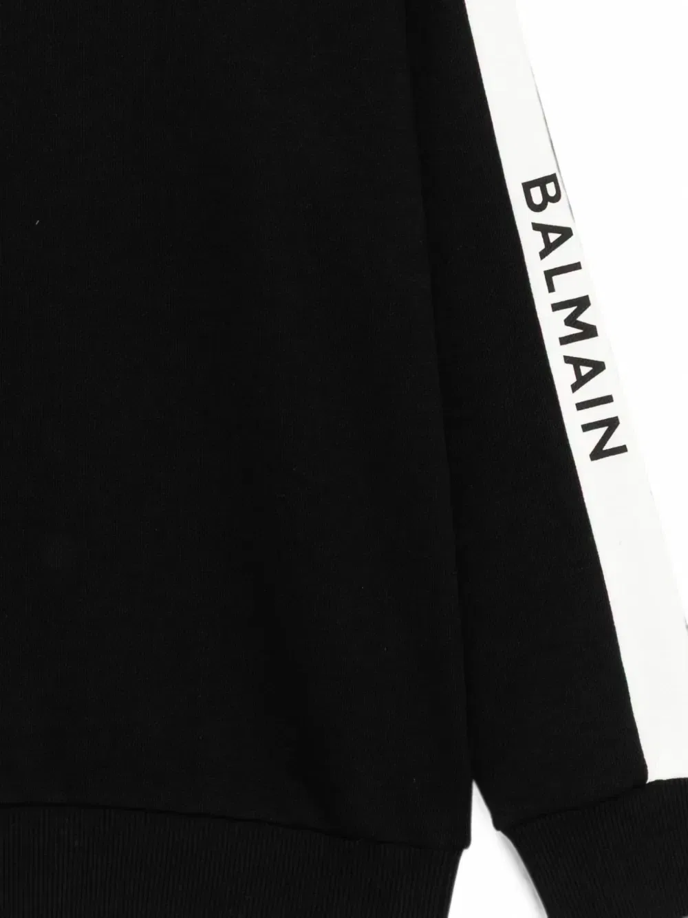 Свитер с принтом логотипа и рукавами реглан Balmain Kids, черный — фото 3
