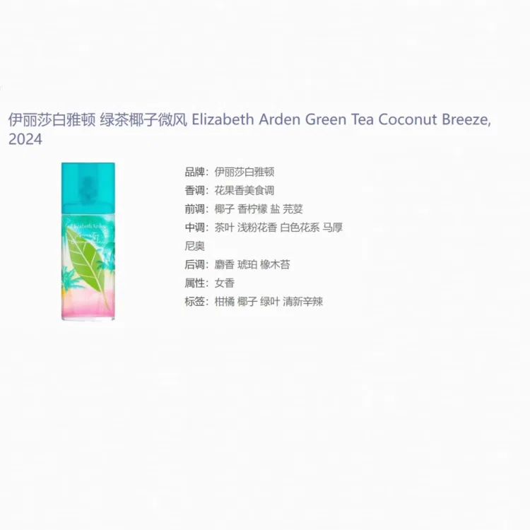 Парфюмированная вода Elizabeth Arden Green Tea Coconut Breeze — фото 2