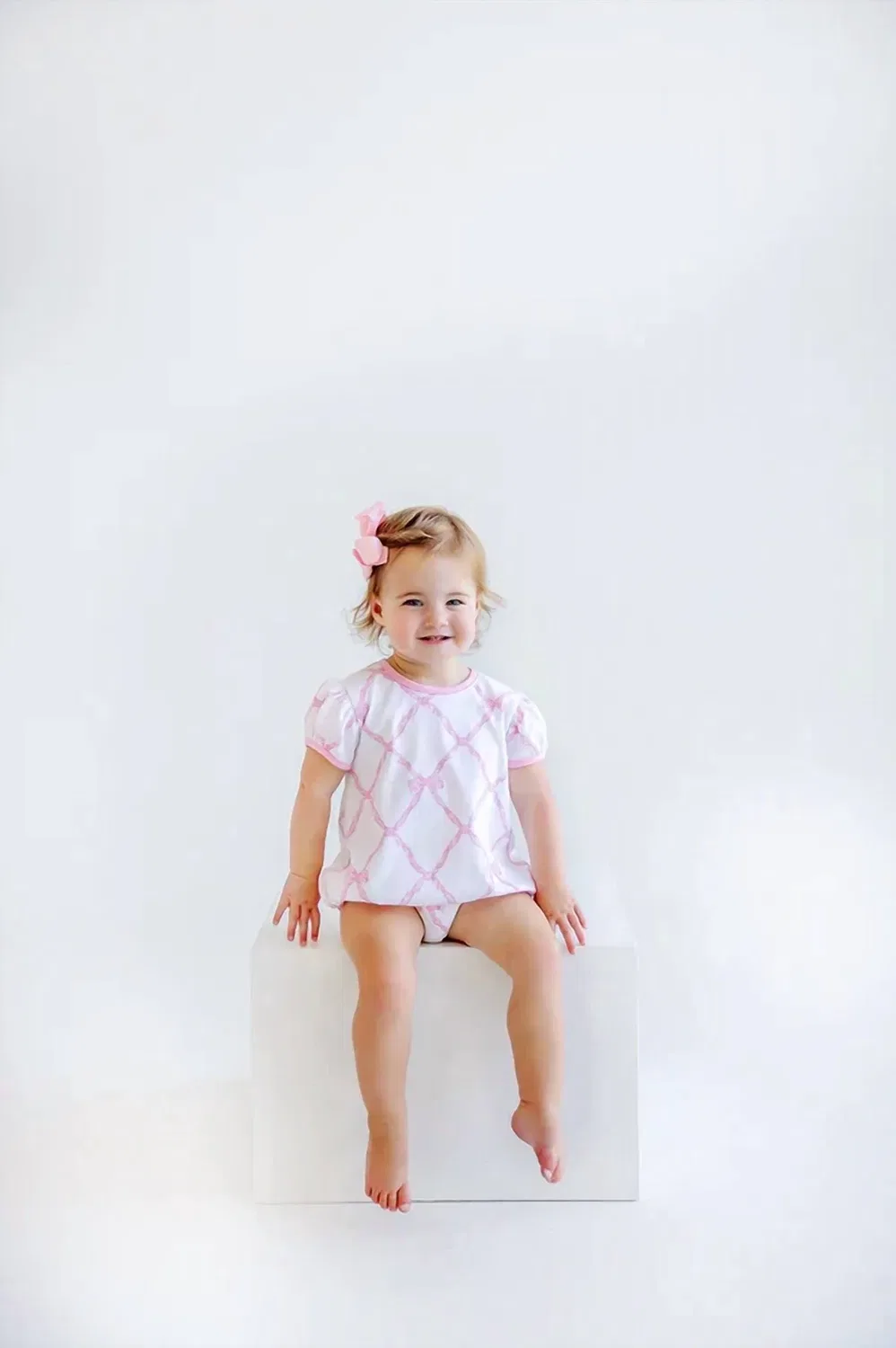 Детский боди-комбинезон для девочек с короткими рукавами Penny's Play Bubble Romper In Belle Made Bow The Beaufort Bonnet Company
