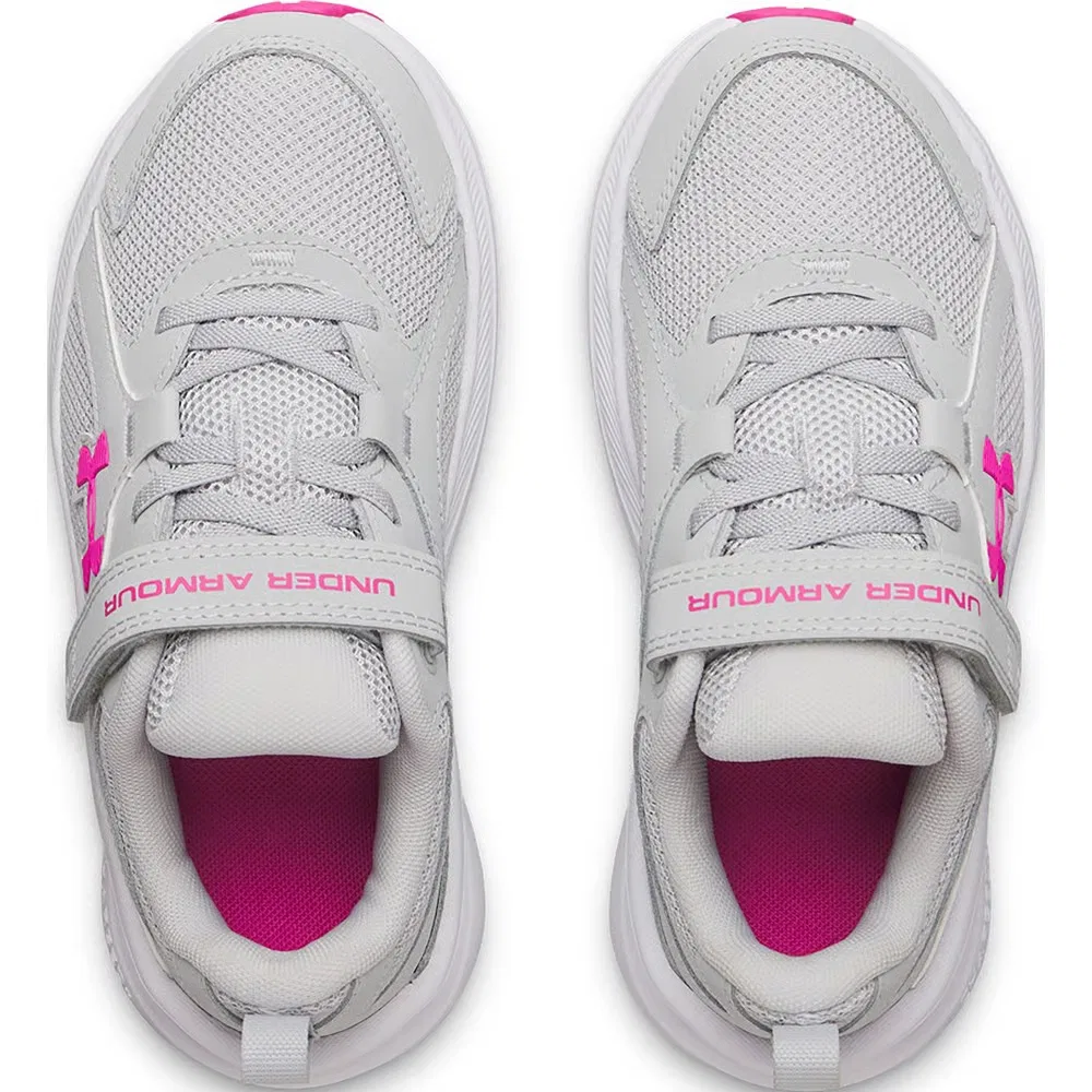 Детские кроссовки Charged+ Asserve 11 AC Wide для бега Under Armour, Gray/Gray/Rebel Pink — фото 3