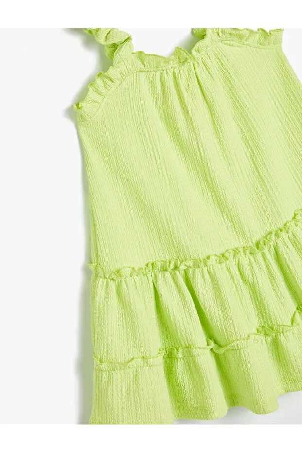 Детское платье для девочек с оборками Layered strap dress Koton, Green — фото 3