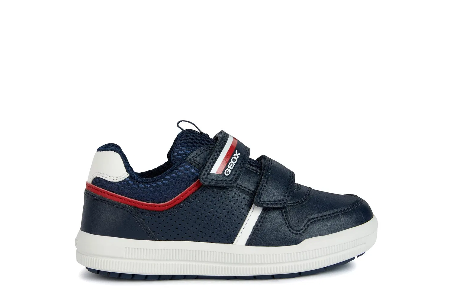 Детские кроссовки для мальчиков на липучках J Arzach Boy Geox, Navy Red B
