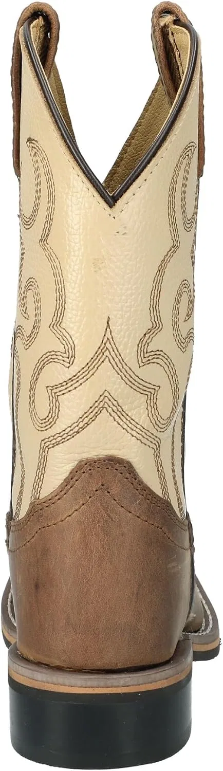 Детские ковбойские сапоги для мальчиков с квадратным носком Smoky Mountain Boots, Brown/Cream — фото 3
