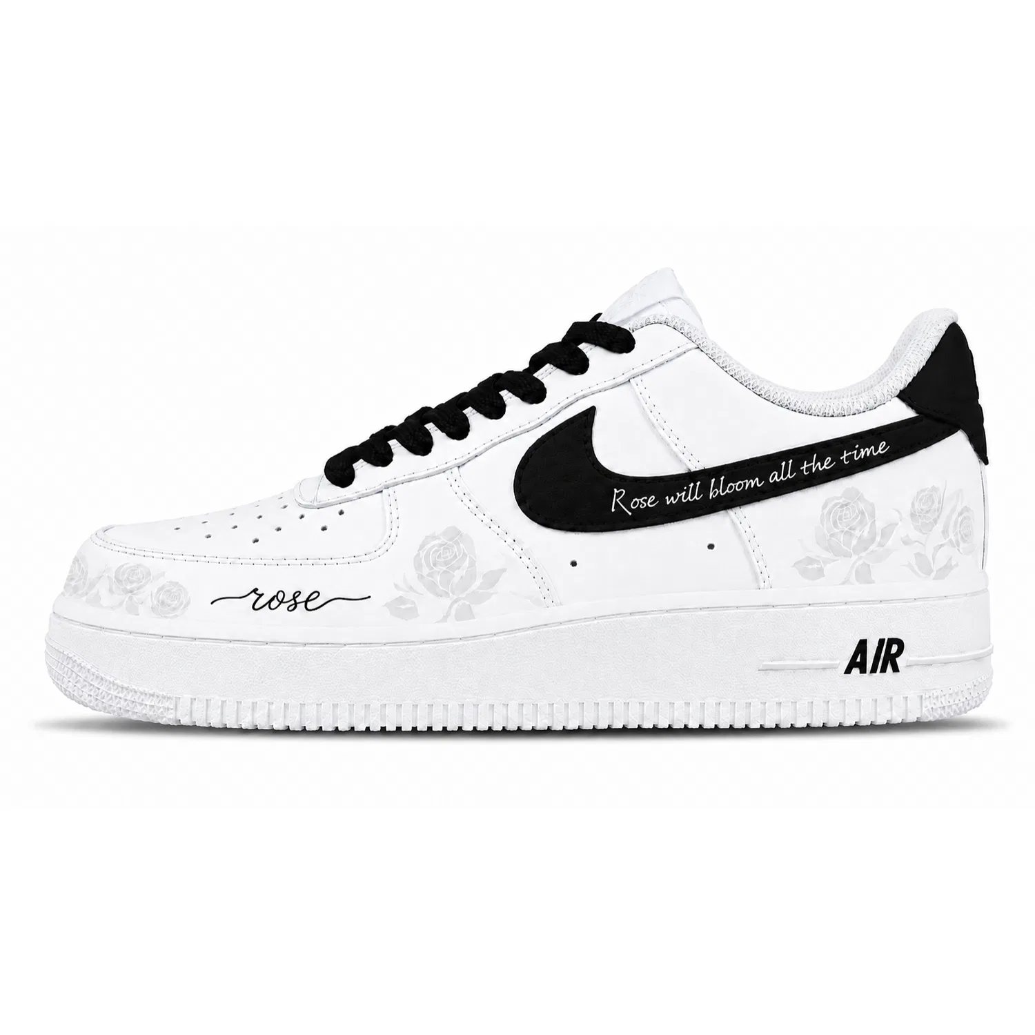 Детские кроссовки для скейтбординга с принтом Rose Limited Nike, Black White — фото 3