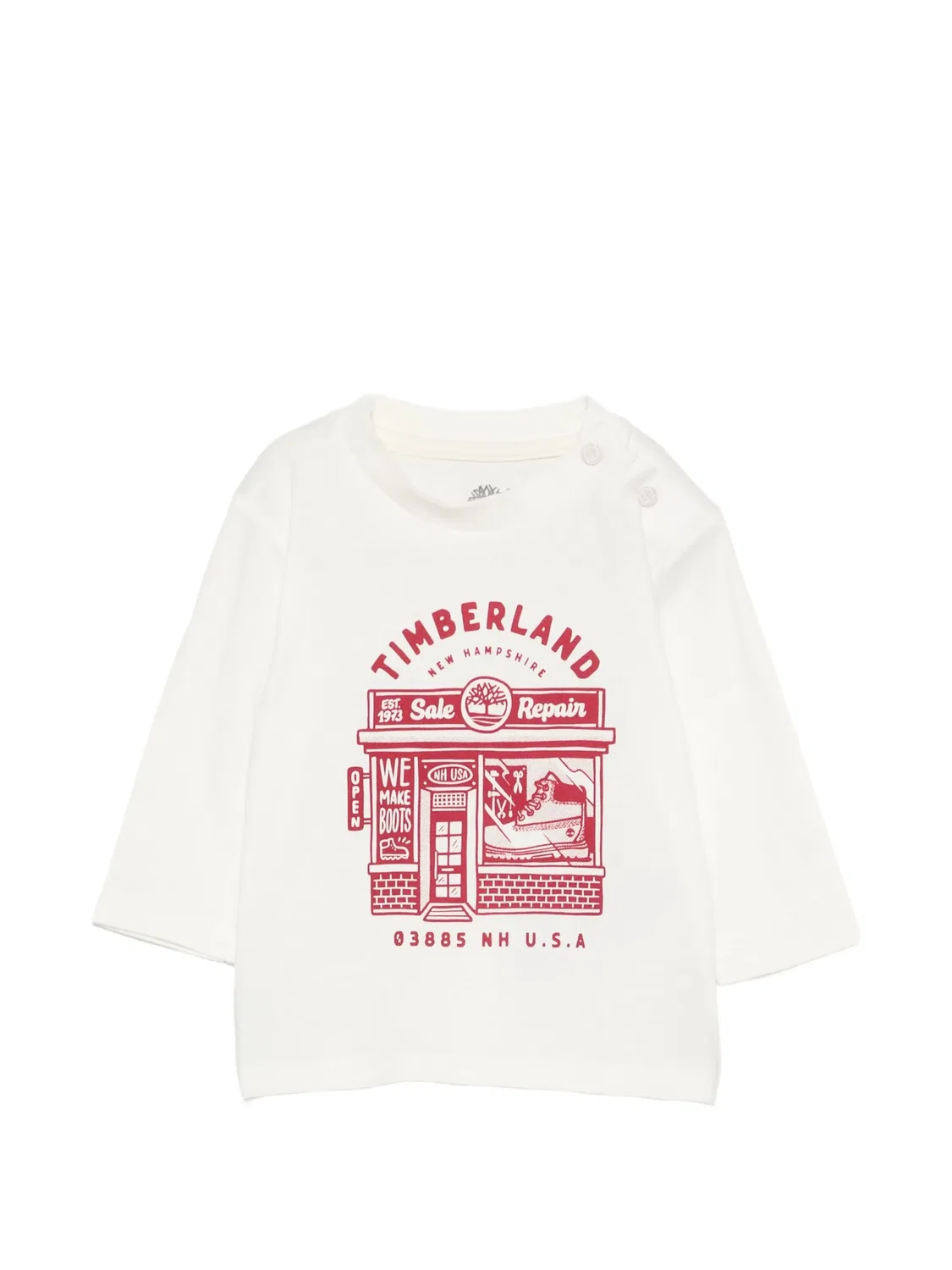 Футболка с длинными рукавами и графичным принтом Timberland Kids, белый