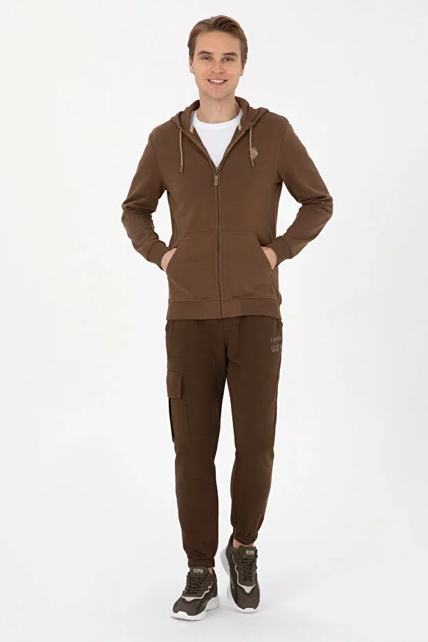 Мужской кардиган на молнии с капюшоном U.S. Polo Assn., Khaki — фото 4