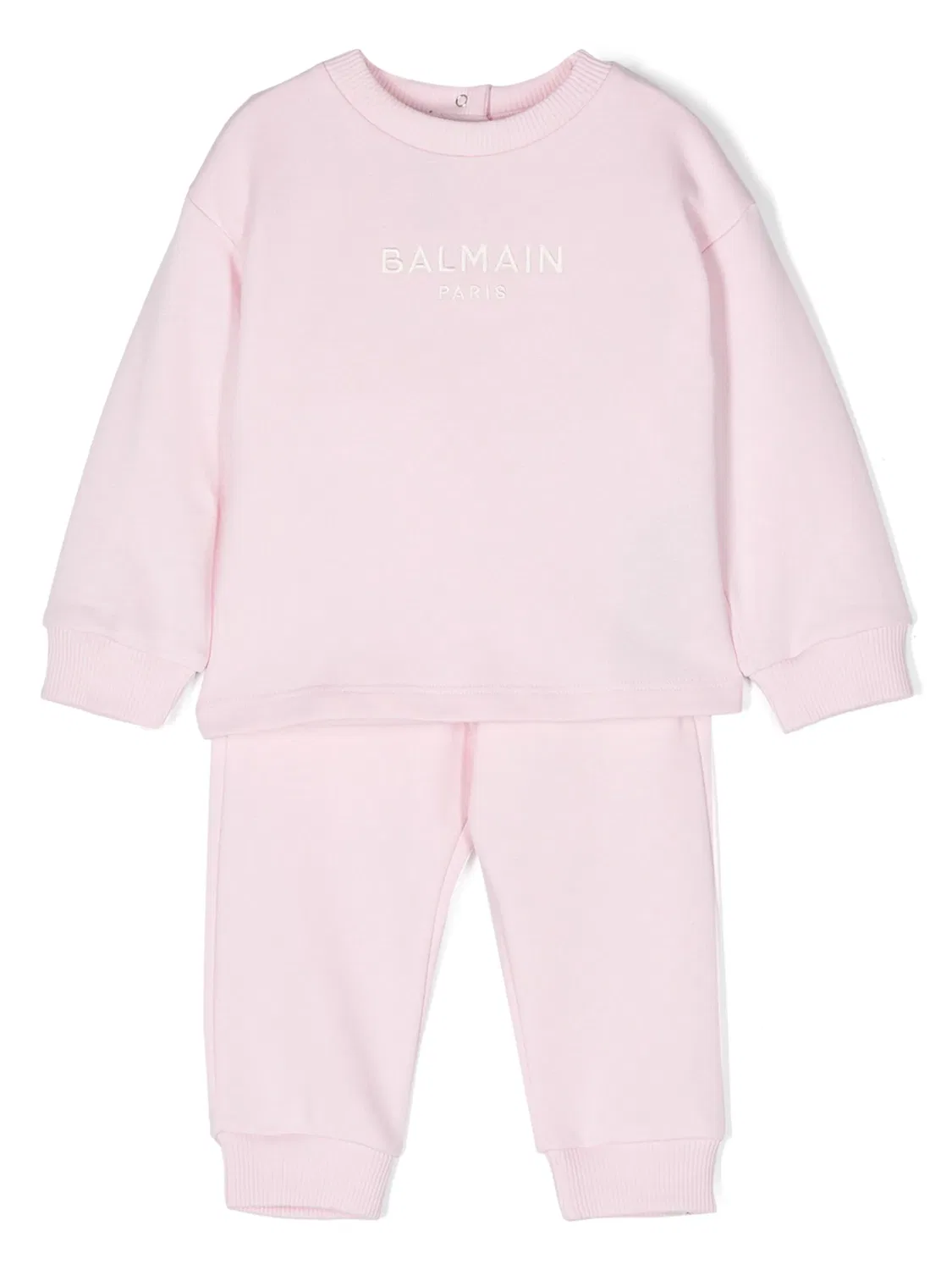 Спортивный костюм с вышитым логотипом Balmain, светло-розовый