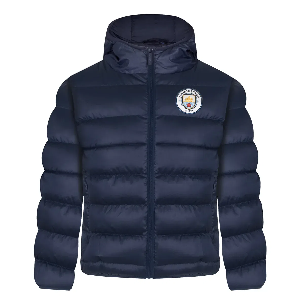 Детская куртка с капюшоном стеганая зимняя Manchester City Fc, Blue
