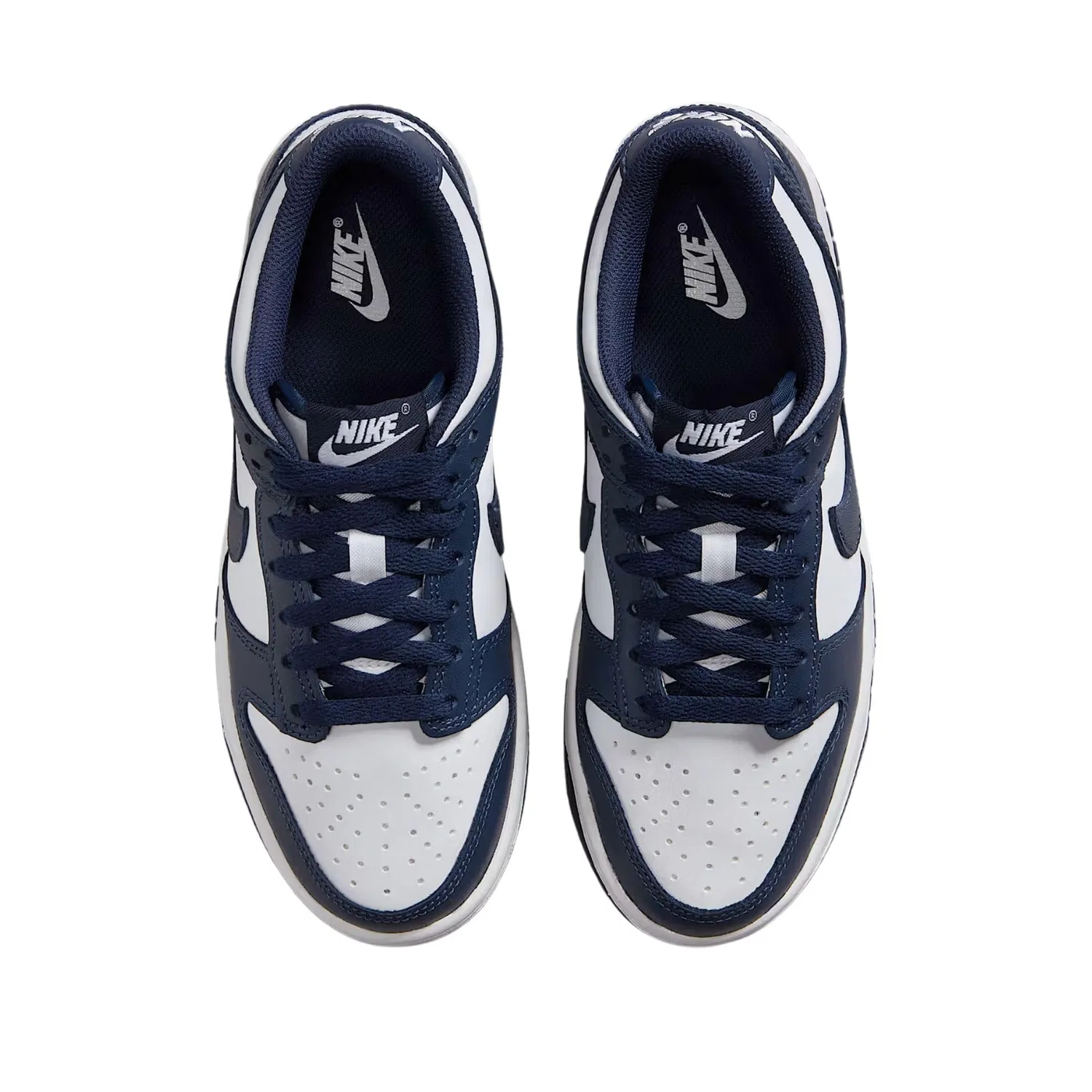 Детские кроссовки для девочек с принтом Dunk Low NIKE, White Blue — фото 3