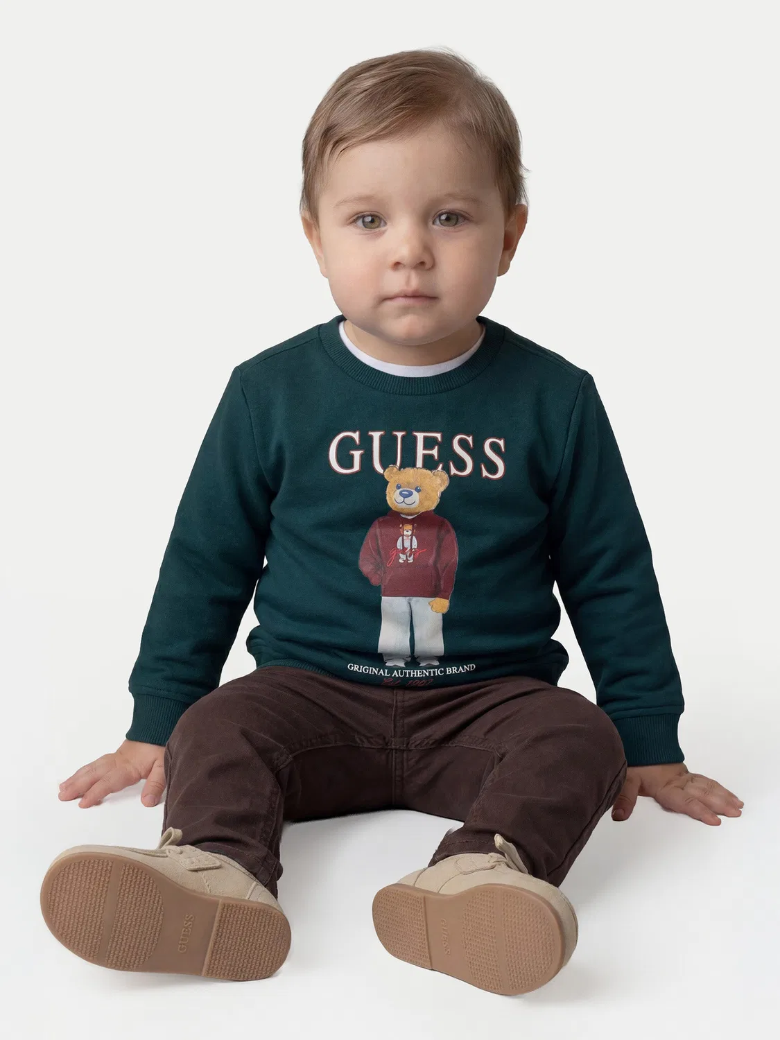 Толстовка стандартного кроя для мальчика Guess, темно-зеленый — фото 4