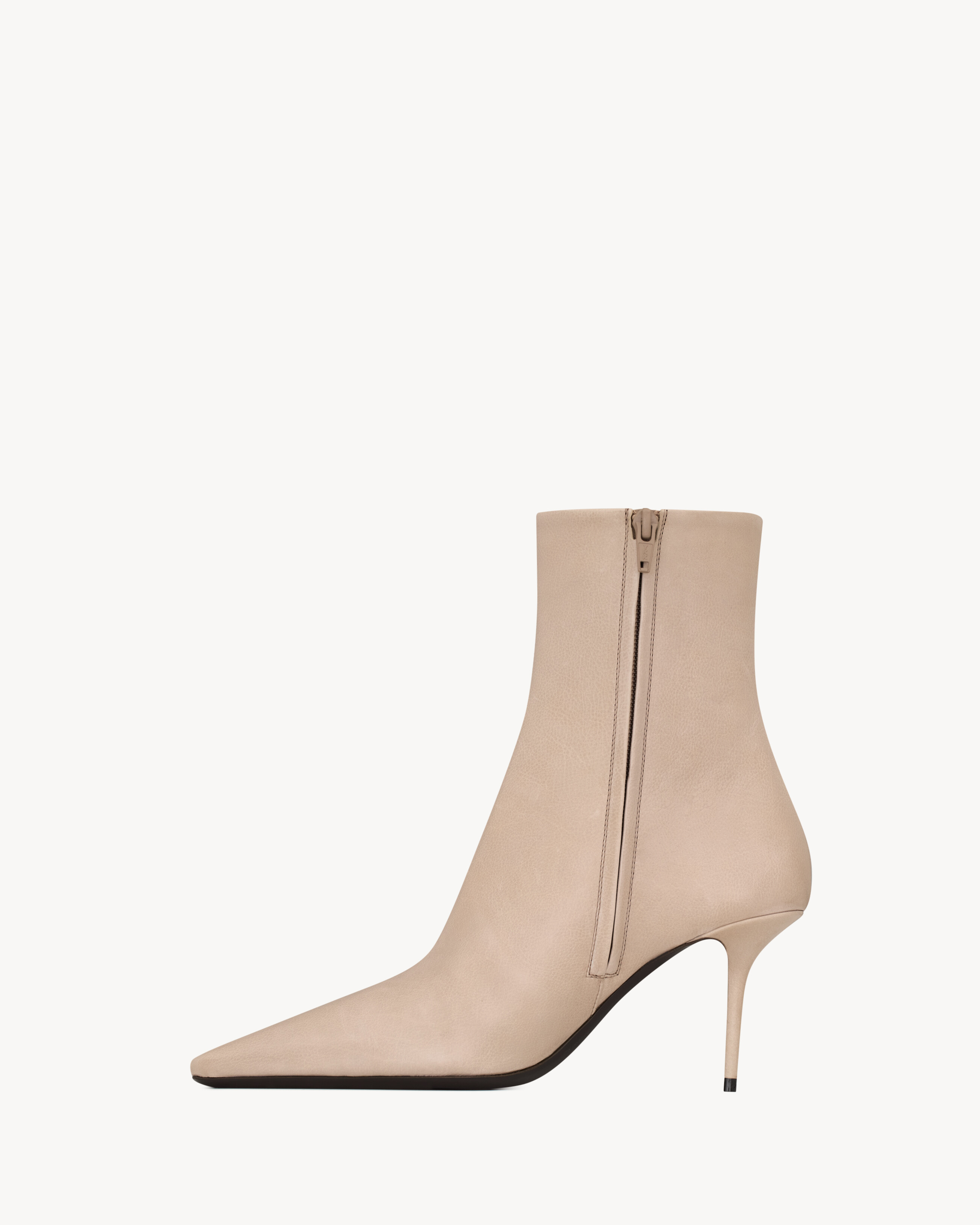 Ботильоны ASHLEY из гладкой кожи Saint Laurent, бежевый — фото 3