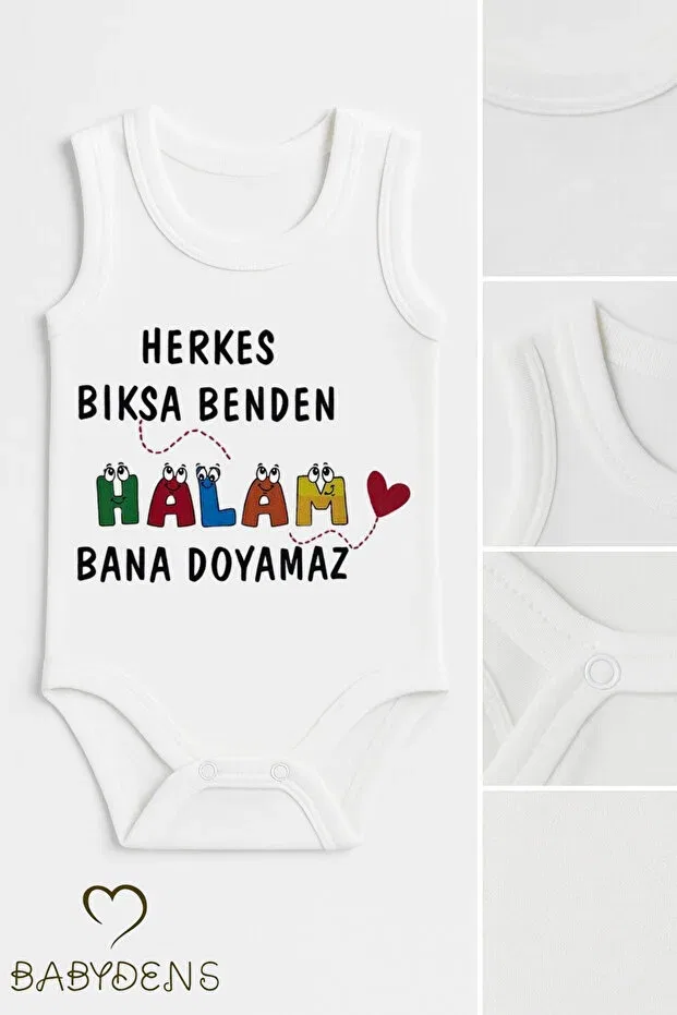 Детское боди для девочек без рукавов Everyone Is Bıksa, I'm Her Aunt Babyden'S, White — фото 2