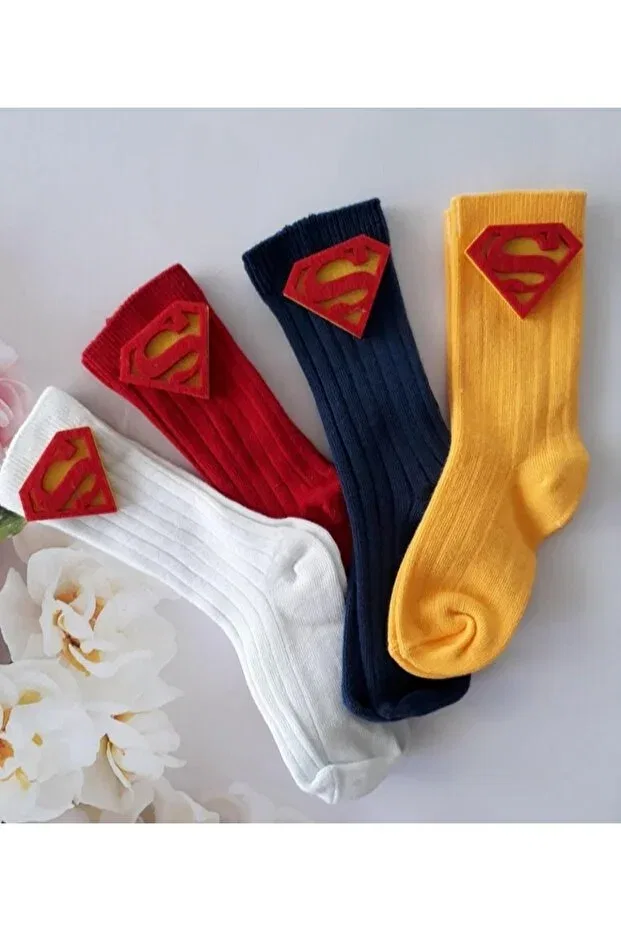 Детские носки для новорожденных с имитацией меха Özkardeşler Baby, White Yellow Red Navy Blue