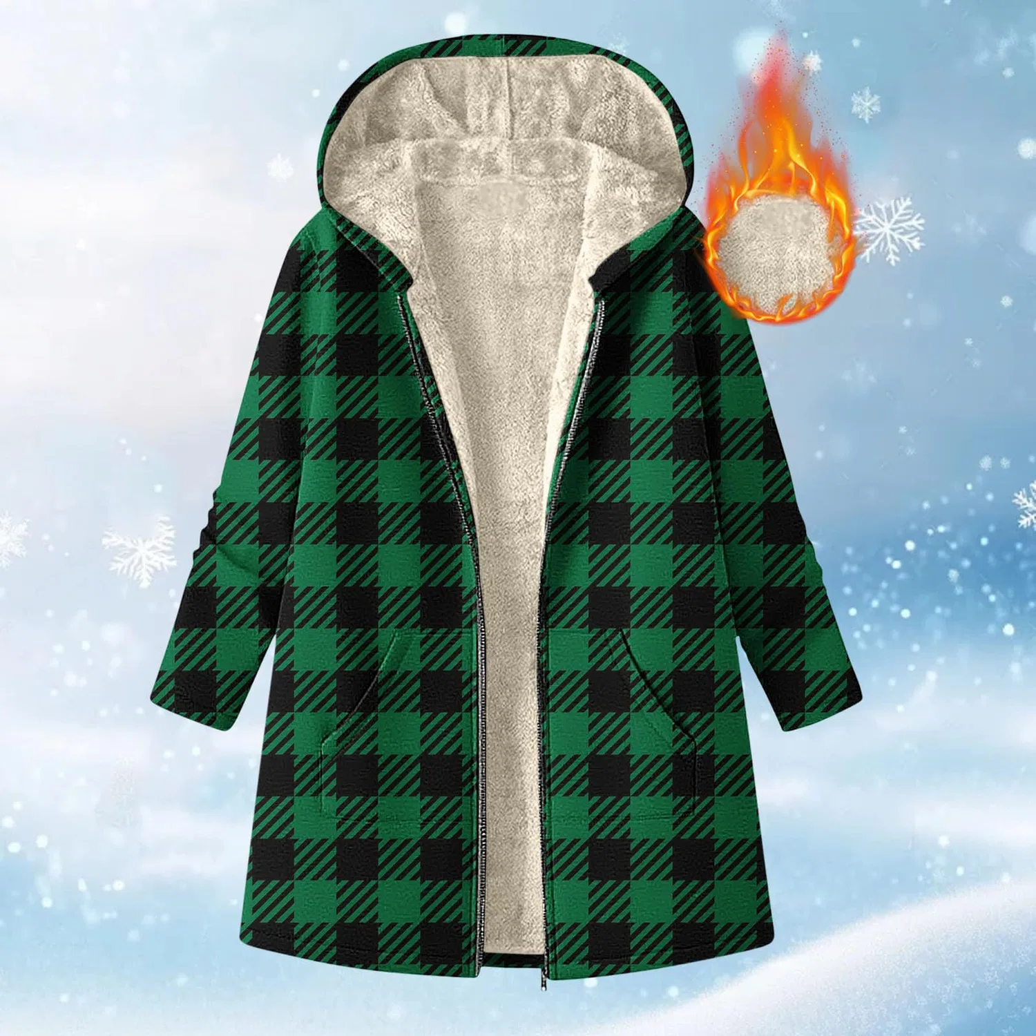 Женская куртка-рубашка с принтом в клетку, модель Plaid, бренд, 03 verde militare — фото 3