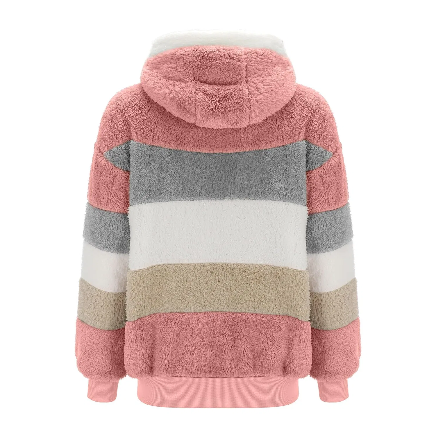 Женское утепленное пальто с капюшоном, свободного кроя, Colore: rosa — фото 2