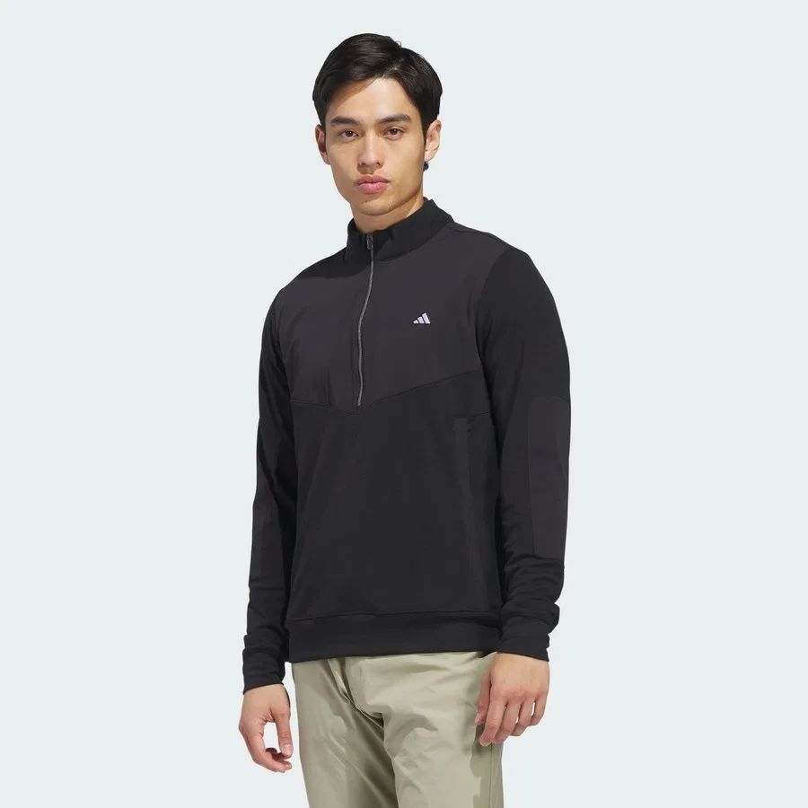Свитшот с четверть-застежкой-молнией ULTIMATE365+ Course Control Hybrid Quarter-Zip adidas, Черный