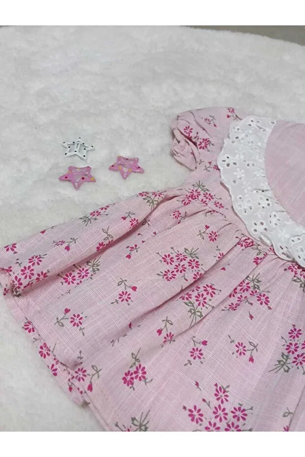 Детский комплект для девочек с цветочным принтом Bubiee Baby, Powder Pink — фото 4