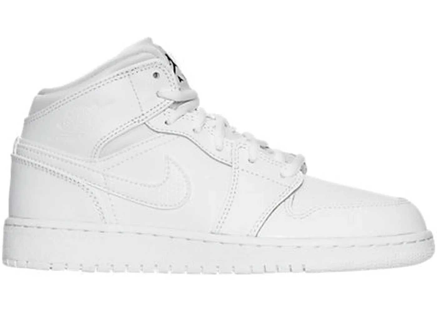 Детские кроссовки с повседневным стилем Jordan 1 Retro Mid Jordan, White/Black-White