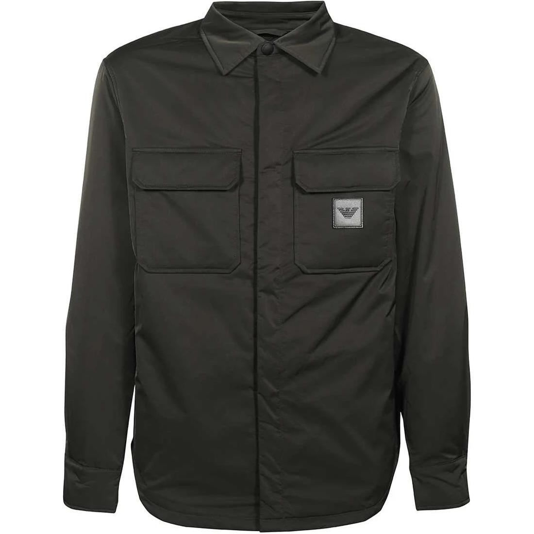

Куртка-рубашка с нашивкой логотипа EMPORIO ARMANI, зеленый
