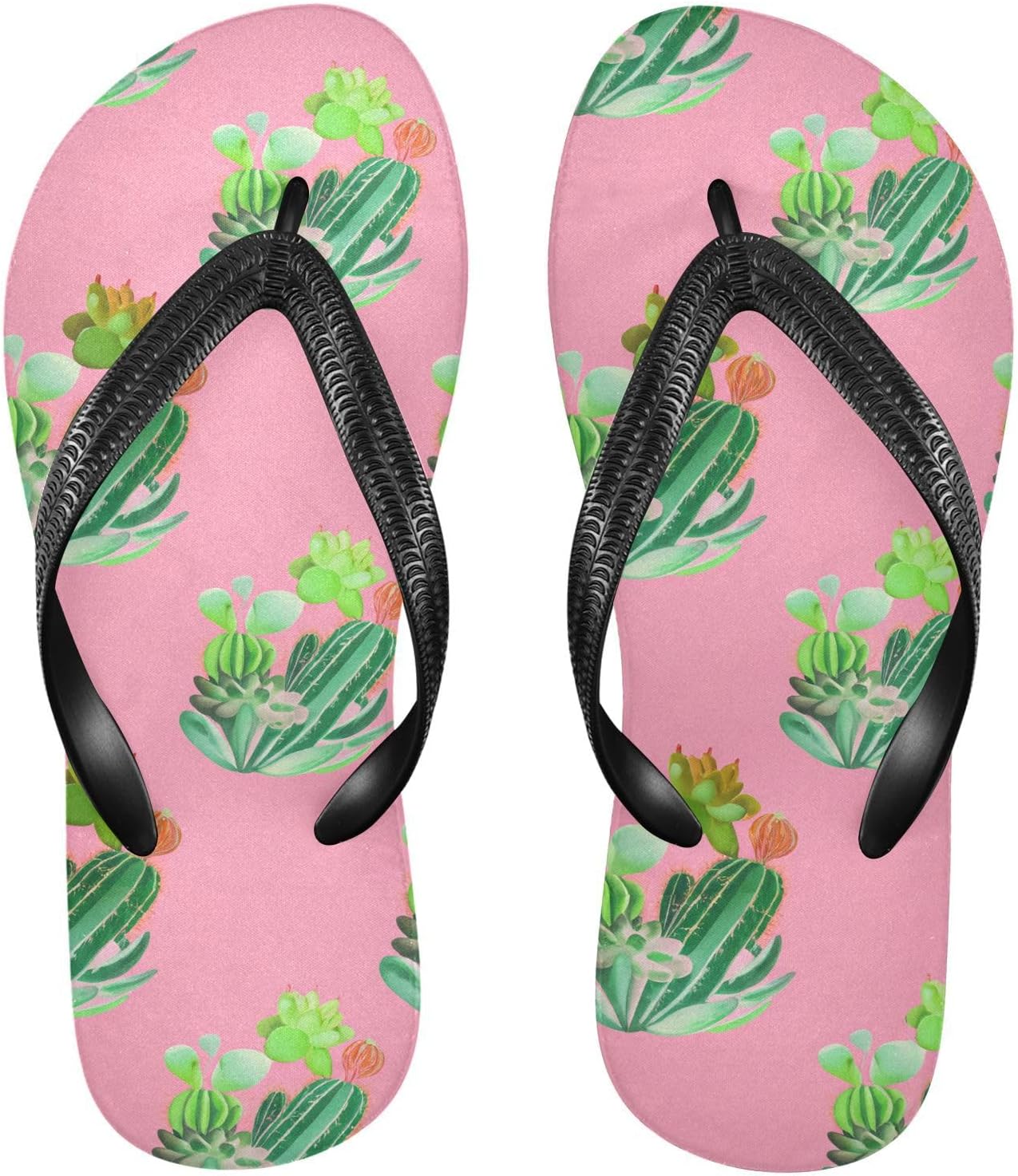 

Мужские и женские шлепанцы с кактусом и суккулентом, пляжные резиновые сандалии, нескользящие летние тапочки для душа и прогулок Sinestour, Cactus Succulent Plant