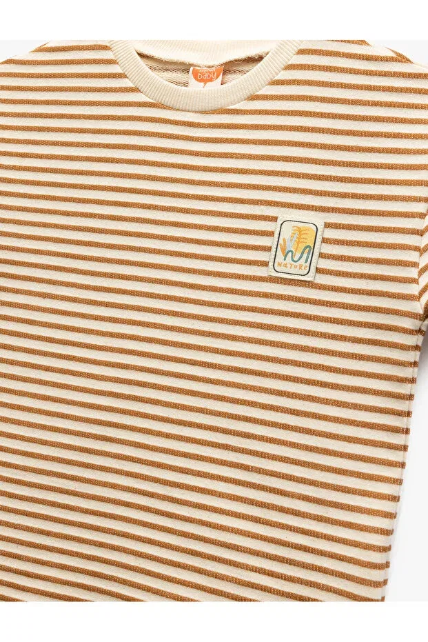Детская футболка с полоской Koton, Ecru Striped — фото 3